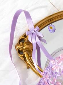 SHEIN 2 件女士紫色浪漫情人节内衣套装，性感透明文胸和内裤套装 - 紫色 - 查看 6