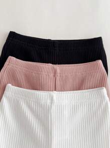 Baby Girl 3pcs Lettuce Trim Flare Leg Pants Chic Outfits For Autumn/Winter - Multicolor - View 4