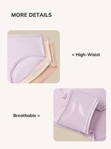 LUVLETTE 3 条装高腰透气棉质基本款三角裤女士内裤套装 - 柔和色彩，也适合少女、幼儿和儿童 - 彩色 - 查看 6