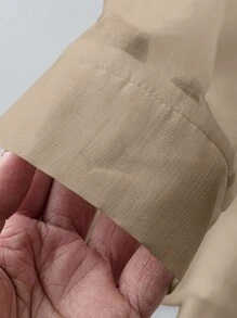 GlowEve 优雅休闲度假蝴蝶结衬衫 - 卡其色 - 查看 7