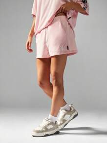 Missguided x Playboy 中长款棉质休闲家居服睡衣抽绳腰短裤舒适步行裤夏季节日沙滩装休闲日间装 - 粉色 - 查看 5