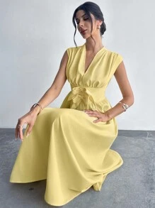 Firerie 女士长裙、毕业、女士毕业礼服、返校礼服、毕业、女士教师服装、教师礼服 - 黃色 - 查看 5