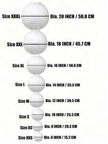 SHEIN 2 Stücke weiße runde Papierlaterne Set für Hochzeit, Party, Weihnachten, Jubiläum Dekoration, DIY Malerei Requisiten Lampenschirm - Weiss - Übersicht 9