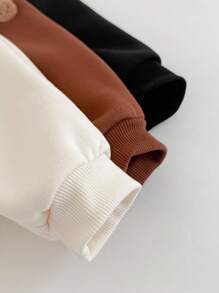 6 件套男婴和女婴可爱卡通条纹纯色长袖运动衫和针织踝带裤两件套服装，适合秋冬季