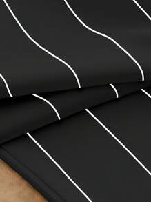 HIMLAND 舒适男士七分裤，带有纹理图案和口袋设计，细条纹裤，男士黑白裤，男士细条纹裤，男士正装裤，竖条纹裤，男士正装裤，秋季，旧款 - 黑與白 - 查看 6