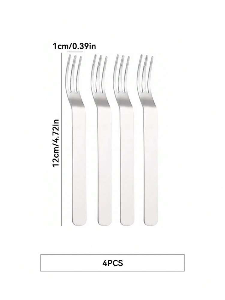 Madebyblanc 1/4/6 件多功能餐具叉，不锈钢叉，便携式旅行露营装备，可转换餐具沙拉叉。 - 銀色 - 查看 7