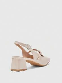 CUCCOO BIZCHIC Women's Simple Mary Jane Platform High Heel Shoes, Suitable For Halloween - Beige - View 8