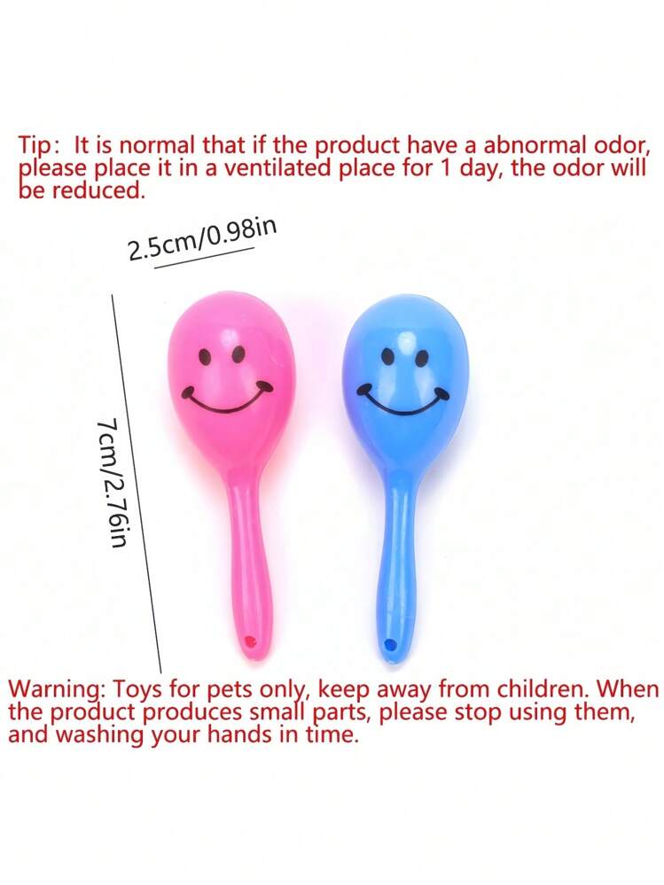 3 piezas de martillos de arena sonrientes de colores aleatorios como juguete para loros, alivio del aburrimiento y el estrés, interactivo y divertido para periquitos, cacatúas y mascotas pequeñas - Multicolor - Ver 3