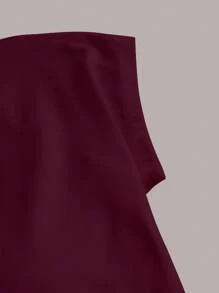 Top corto sin espalda color vino tinto para mujer, adecuado para el verano - Multicolor - Ver 4
