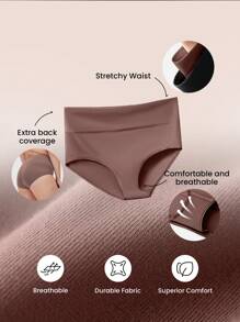 LUVLETTE Plus 3-Pack Airy Cotton Basics High-Waist Briefs Women Underwear Panties Set-Earthy Comfort - Multicolor - View 2