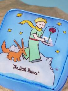 LE PETIT PRINCE X SHEIN 1pc Cartoon Character Printed Storage Bag, Can Be Used As Feminine Hygiene Bag, Digital Accessories Bag, Small Items Organizer Bag, Little Prince, B612 Planet, Rose, Love,Moon & Star