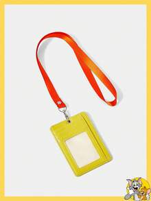 TOM & JERRY X SHEIN Letter & Cartoon Pattern Cute Card Holder - Yellow - View 2