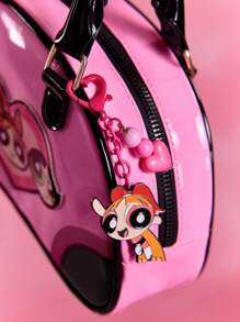 THE POWERPUFF GIRLS X SHEIN 3件时尚可爱锌合金钥匙扣包包吊坠，花朵、泡泡和毛茛 - 彩色 - 查看 7