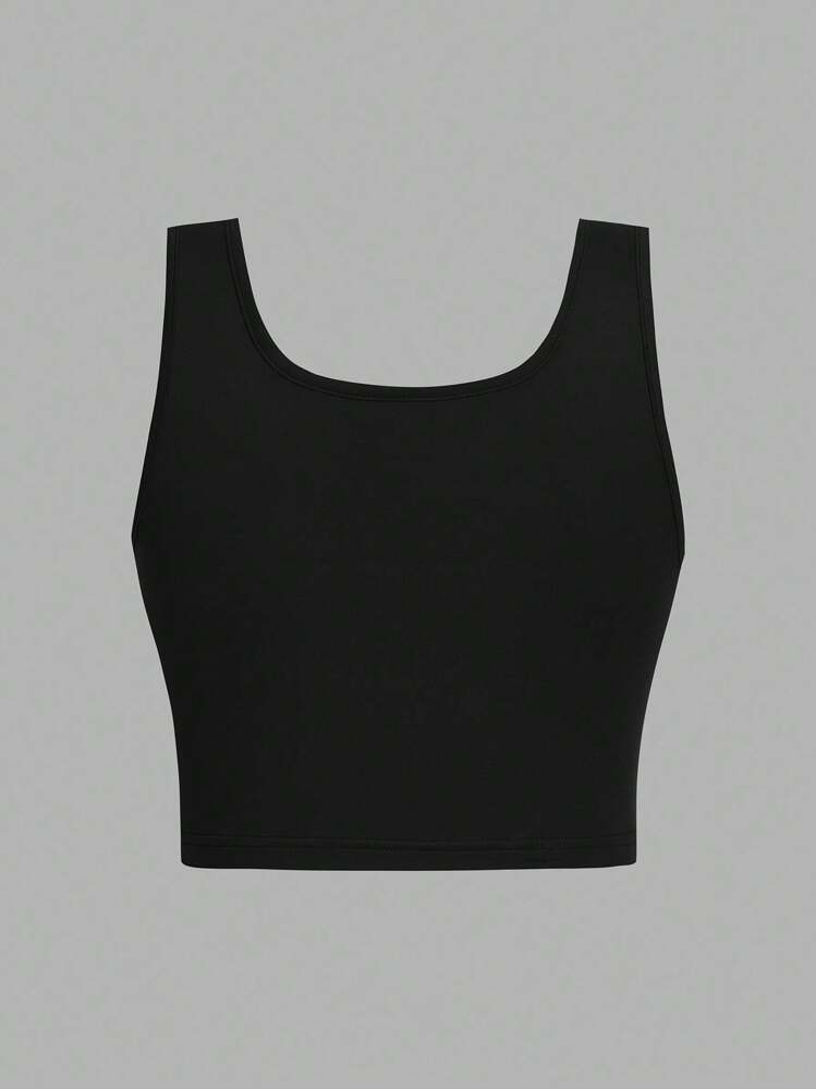 SHEIN EZwear 3pcs/Set Women's Black, Yellow, Pink Cropped Tight Fit Casual Camisole Suitable For Summer - Multicolor - View 4