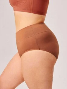 LUVLETTE 3条装透气棉质基础款高腰三角裤女士内裤套装 - 大地色 - 舒适 - 彩色 - 查看 7