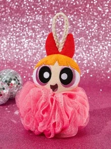 THE POWERPUFF GIRLS X SHEIN 1 件/3 件可爱 3D 沐浴球，超柔软起泡网状海绵，花朵/毛茛/泡泡 - 彩色 - 查看 5