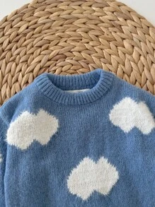 Baby Girl Clouds Pattern Sweater,In Fall/Winter