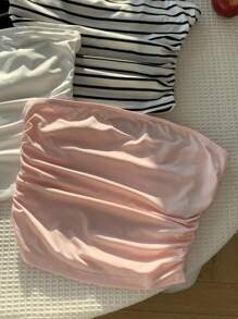 Comfortcana 4pcs Women's Basic Comfortable Ruched Camisole Tops Suitable For Going Out - Multicolor - View 5