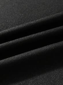 Manfinity Dauomo 男士夏季字母印花圆领短袖休闲T恤 - 黑色 - 查看 6