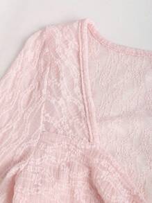 Sweetra Y2K Bowknot Textured Flare Sleeve Top Fall Cloth For Women