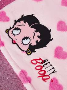 Betty Boop x SHEIN 1条贝蒂图案刺绣超强吸水干发巾，心形设计，适合所有发质和长度，吸水速干，礼品之选，派对、节日、情人节等场合的理想礼物。 - 粉色 - 查看 7