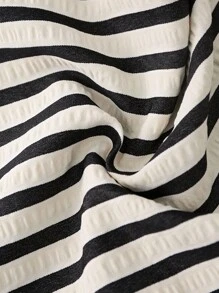 Rusticease 女士松紧腰条纹阔腿宽松休闲裤 - 彩色 - 查看 6