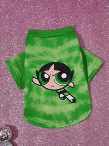 THE POWERPUFF GIRLS X SHEIN 1 chiếc áo nỉ in hình nhân vật hoạt hình cho thú cưng, quần áo cho mèo/chó, size XXS-XXXXL, cỡ cực nhỏ, cỡ cực lớn, bong bóng, hoa mao lương, hoa, trái tim, tình bạn - Nhiều màu - Xem 8