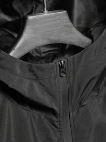 SHEIN Manfinity Dauomo Casual Fashion Versatile Solid Color Hooded Men's Jacket, Fall - Black - View 7