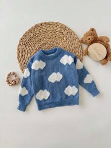 Baby Girl Clouds Pattern Sweater,In Fall/Winter