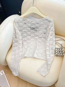 Women's Lace Ruffle V-Neck Long Sleeve Fashionable Blouse Fall Cloth For Women