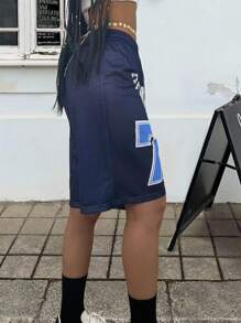 INAWLY Women's Summer Casual Mesh Breathable Letter Print Drawstring Waist Shorts - Multicolor - View 4