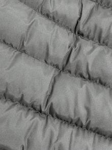 EURMUSE 男式纯色长袖前拉链抽绳连帽休闲冬季夹克 - 灰色 - 查看 4