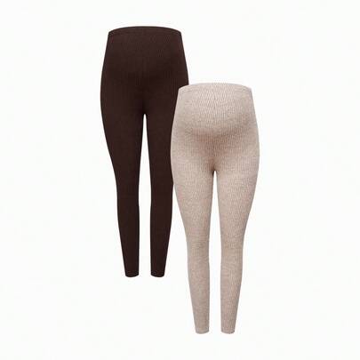 임산부용 편안한 리브 조절 허리 레깅스