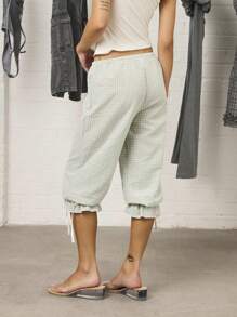 COUREZ 低腰荷叶边九分格纹裤 / Y2K 秋季女装街头风秋季服装外出穿搭可爱度假装扮