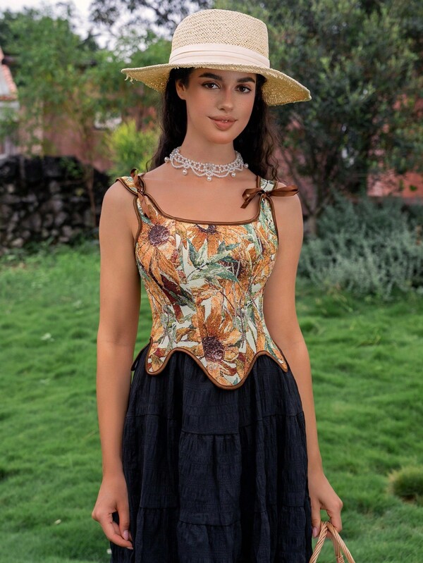 Myrelith 1pc Women's Tie Strap Bandeau Top