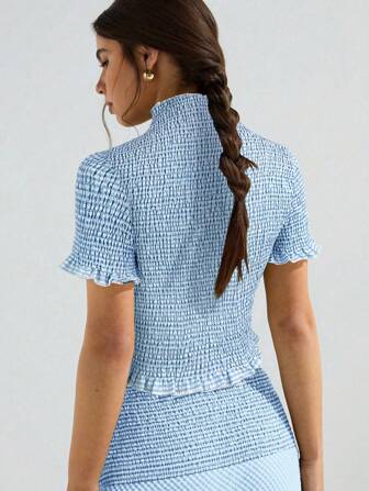 Athîral Randig pikétröja med kort ärm och smal passform för kvinnor