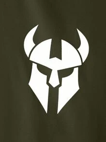 Manfinity Sport PWRUP Men's Green Sleeveless Sports Tank With Letter Print For Gym Enthusiasts Gym Top Men Men Workout Tank Top Gym Stringer Men Gym Tank Top Men - Army Green - View 4