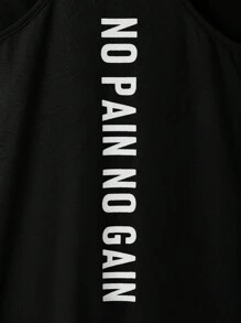 RISE LYT 男士肌肉图案印花时尚无袖背心 - 黑色 - 查看 5