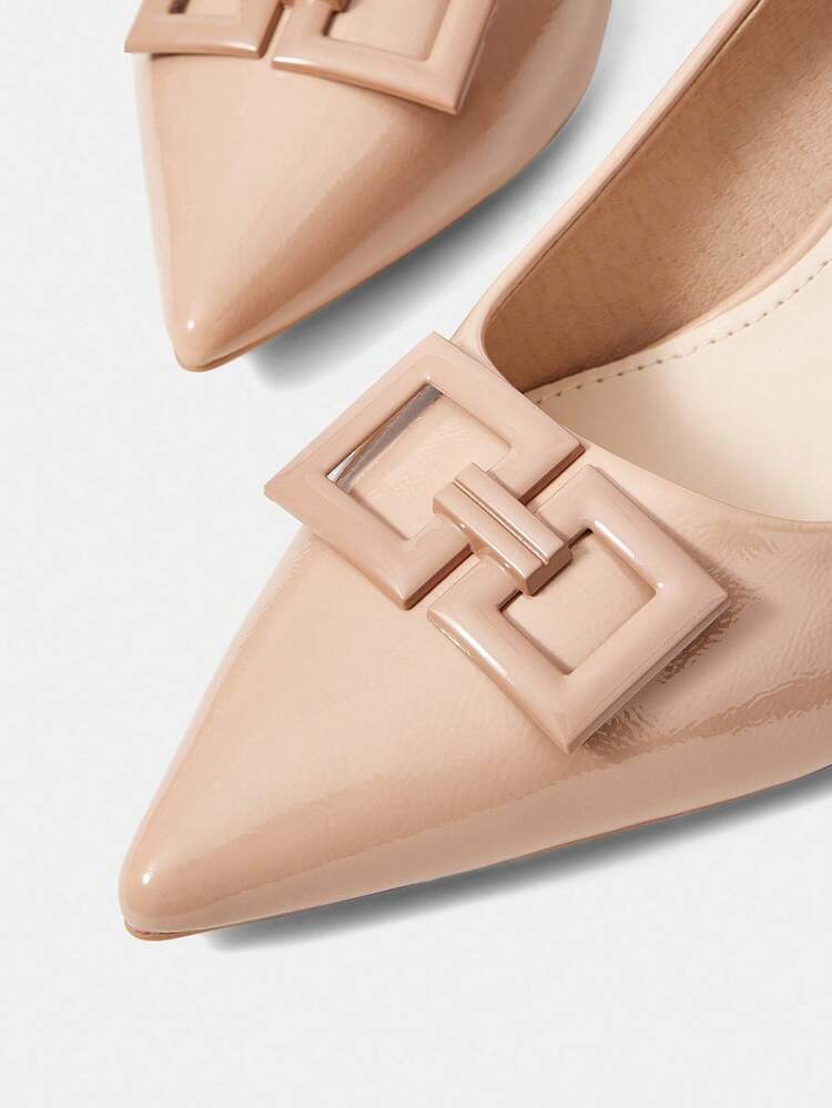 MOTF PREMIUM PU皮革尖头高跟鞋 - 杏色 - 查看 6