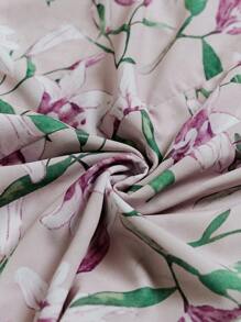 Omancia 秋季女式印花褶皱修身优雅浪漫连衣裙，适合休闲、度假、返校、感恩节、春夏季 - 彩色 - 查看 7