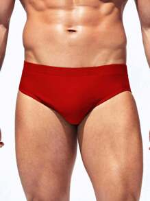 Manfinity KASUA Calzón de baño de tela lisa para hombre, estilo hawaiano