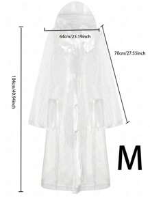 SHEIN 1 件透明连帽雨衣，适合学校、办公室、家居、旅行、返校用品