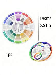 1pc Multi-Color Round Color Wheel Puzzle & Multifunctional Color Mixing Card Back To School,Back To School,School Supplies - Multicolor - View 9