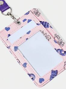 TOM & JERRY X SHEIN 女士可爱卡通老鼠和心形图案卡片夹 - 紫色 - 查看 4