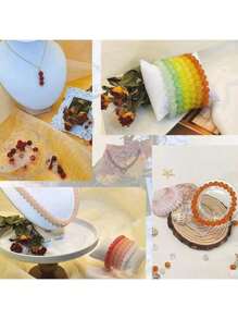 Aproximadamente 360 piezas Juego de cuentas de vidrio de colores surtidos, adecuado para hacer joyas hechas a mano - pulseras, collares, aretes, manualidades (color aleatorio) - Cambio de color gradual - Ver 3