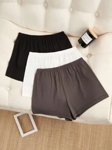 返校时尚青少年女孩休闲短裤，黑色、白色、深灰色，夏季新款儿童服装 - 彩色 - 查看 2
