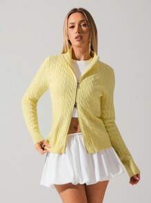 Fluxe 女士休闲百搭纯色双拉链开衫