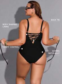 Shapewave Plus Size Women Sexy One-Piece Swimsuit For Summer Beach Vacation
