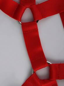 男士纯色金属装饰镂空性感内裤 - 紅色 - 查看 8