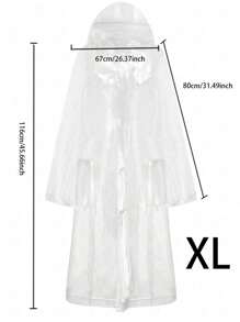 SHEIN 1 件透明连帽雨衣，适合学校、办公室、家居、旅行、返校用品